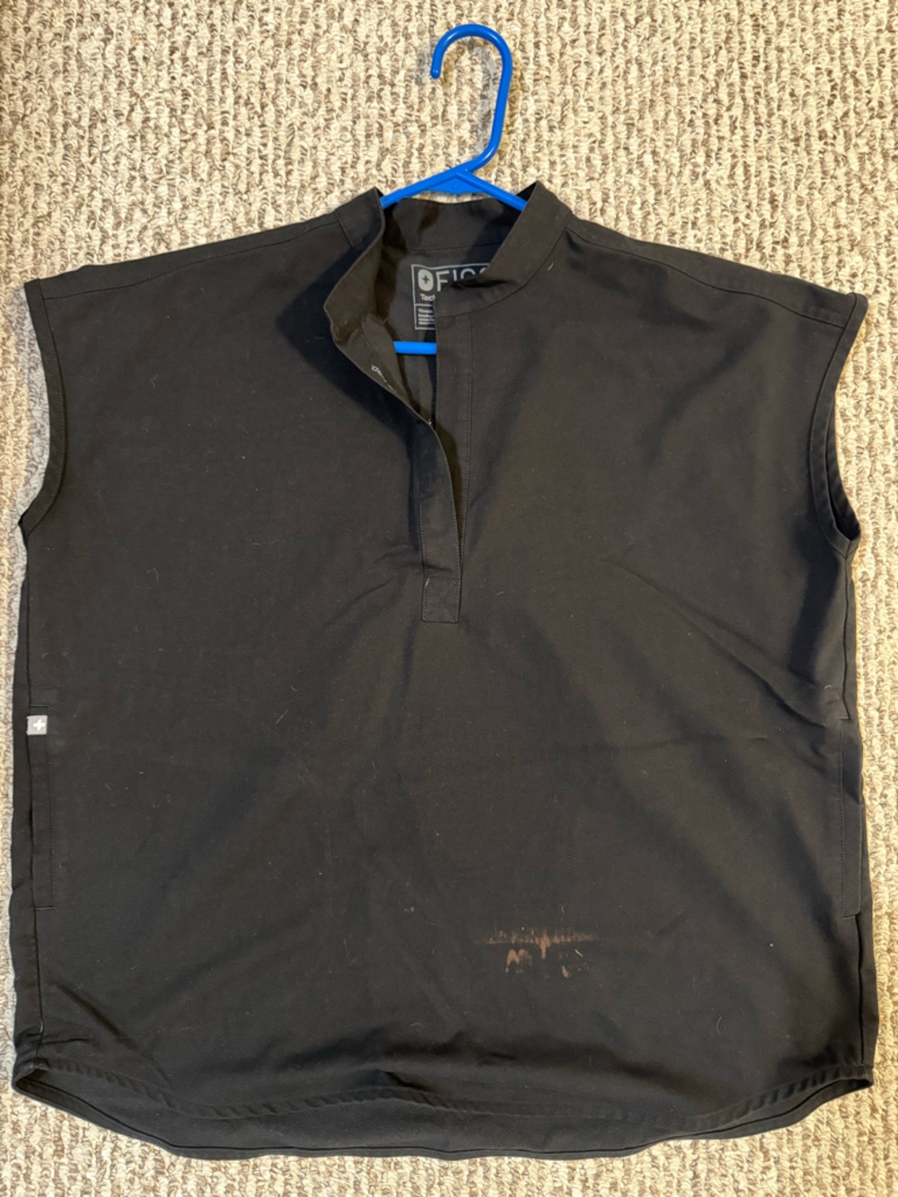 Figs Black Sleeveless Polo